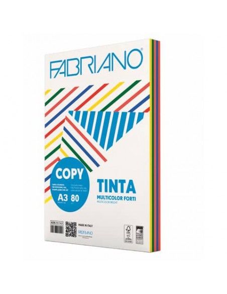 Carta Fabriano Copy Tinta Colorcart 5 colori forti 100 ff - formato A3 - 160 g - 62416042