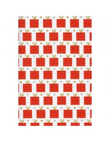 Carta regalo Natale Rex- Sadoch Ecocarta 70x100 cm - conf. 10 pezzi - fantasia pacchi di Natale - EC510525B