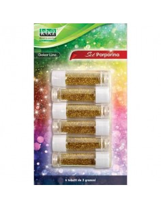 Porporina Lebez Dekor Line in tubetto 3 g - colore oro - conf. 6 pezzi - 5134-O