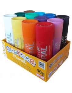 Playcolor tempera solida in stick 12 colori assortiti - 40 gr 58331