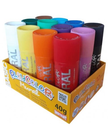 Playcolor tempera solida in stick 12 colori assortiti - 40 gr 58331