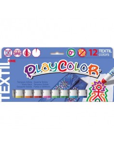 Playcolor tempera solida in stick 12 colori assortiti per tessuti- 10 gr 10461