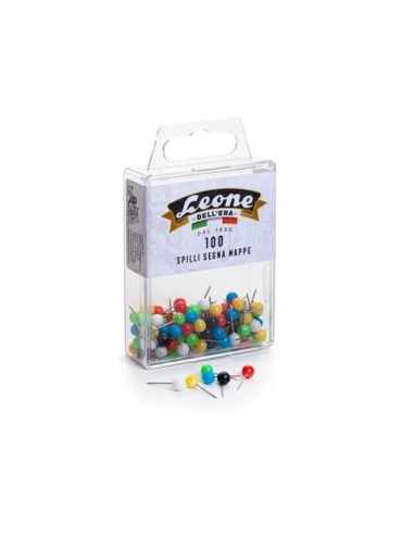 Spilli segna mappe Leone scatola appendibile colori assortiti - conf. 100 pezzi - APSM