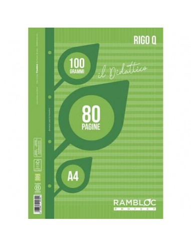 Blocco ricambio didattico Rambloc formato A4 40 ff - 100g rigatura Q - 90524385