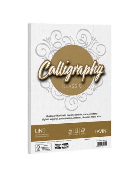 Carta Favini Lino formato A4 - confezione da 50 fogli 120 g A690514