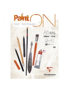 Blocco collato Clairefontaine Paint'on 250 g/m² A5 - conf. 4 pz - 96538C