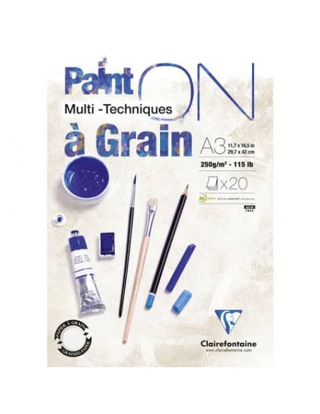 Blocco collato Clairefontaine Paint'on a Grain conf. 2 pz - 250 g/m² A3 - 975050C
