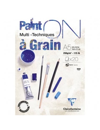 Blocco collato Clairefontaine Paint'on a Grain conf. 4 pz - 250 g/m² A5 - 975048C