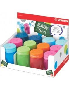 Espositore 12 temperamatite Stabilo Easy con serbatoio XXL - colori assortiti - 4500/12-1