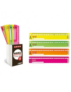 Righelli con puntatore per compasso Arda in barattolo da 24 colori fluo R17FLBAR