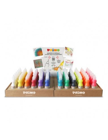 Espositore 144 tempere Primo brillanti in flaconi da 50 ml colori assortiti ESP4028