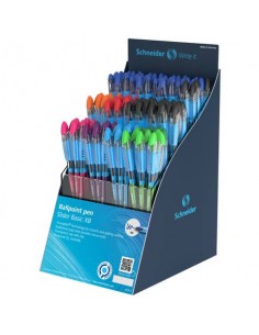 Espositore 120 penne a sfera con cappuccio Schneider Slider Basic XB colori assortiti - P304102