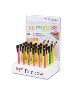 Espositore 24 portagomme Tombow Mono Zero - colori assortiti fluo - PEH-KU-24P-2A