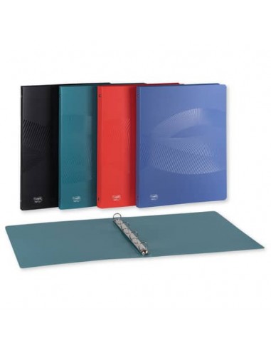 Raccoglitore a 4 anelli in PPL riciclato Osmose D 15 - 22x30 cm - conf. da 20 pezzi in colori assortiti - 400162659