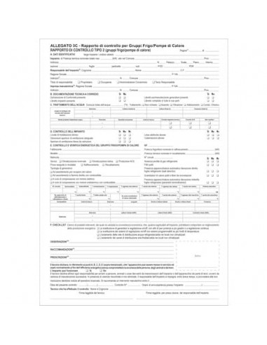 Rapporto di controllo gruppi frigoriferi O.C.L. snap a 3 copie con istruzioni - (Allegato 3) - 1803