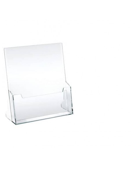 Portadepliant Lebez in plastica con scomparto per formato A4 - 23x25