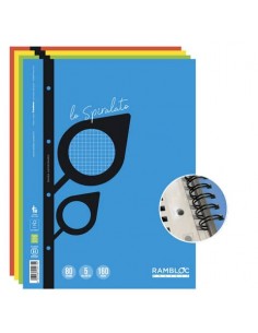 Maxi quaderno Spiralato rinforzato Rambloc A4 - 80 ff - conf. da 4 pz - 5 mm - 90524178