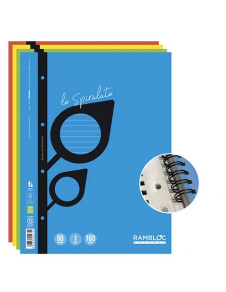 Maxi quaderno spiralato rinforzato Rambloc A4 160 pag - 80 g - 1R 90524179