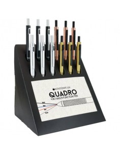 Espositore 12 penne a sfera a scatto Quadro in 4 colori assortiti J100103