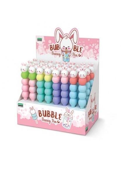 Espositore da banco 24 penne con cappuccio Lebez Bunny silicon 4 colori assortiti - 81904