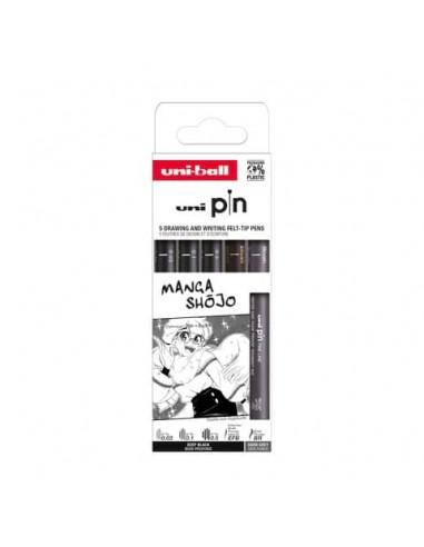 Fineliner Pin Manga Shojo Uni Mitsubishi - conf. 12 pz - punte assortite M PIN ASP016