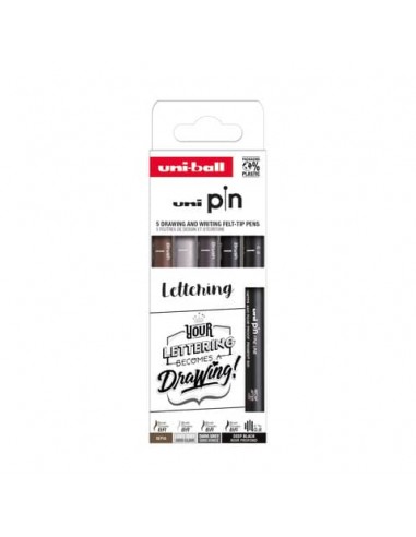 Fineliner Pin Lettering Uni Mitsubishi - conf. 12 pz - elementi assortiti M PIN ASP012