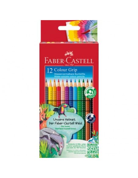 Matite colorate Faber-Castell Colour Grip  assortiti astuccio da 12 - 112469
