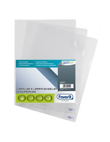 Buste trasp. a L FAVORIT liscia superior Pratic 22x30 cm conf. da 50 - 100460047