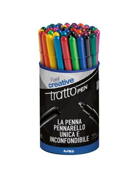 Penne a punta sintetica TRATTO Pen Metal 2 mm assortiti barattolo da 50 - F807100