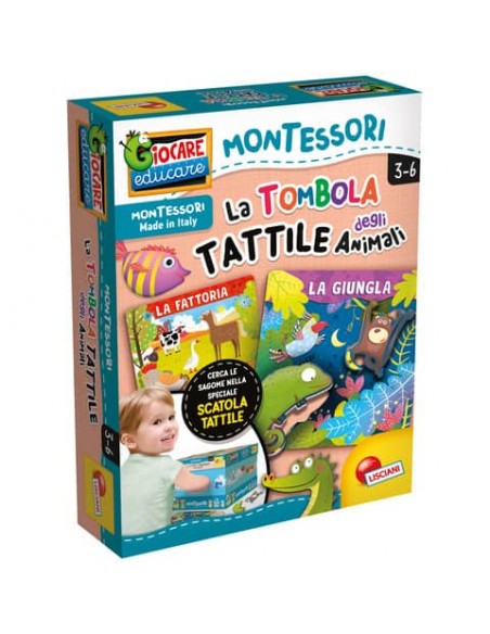 Gioco in scatola Lisciani Montessori La Tombola Tattile degli Animali - 72460