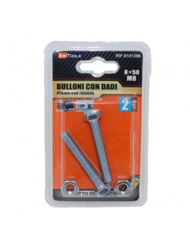 Bulloni con dadi Emi M8 x 50 mm - conf. 2 pezzi - 8101396