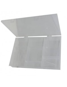 Valigetta portaminuteria in plastica trasparente - 7 scomparti - 37x19x H.4