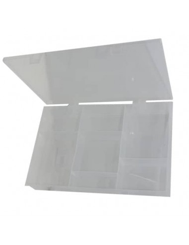 Valigetta portaminuteria in plastica trasparente - 7 scomparti - 37x19x H.4