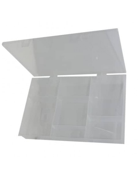 Valigetta portaminuteria in plastica trasparente - 7 scomparti - 37x19x H.4