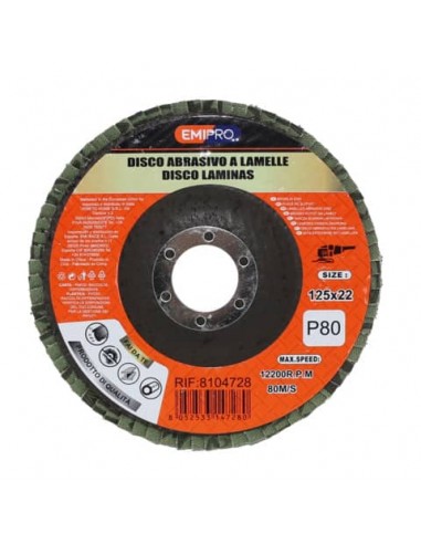 Disco abrasivo a lamelle Emi 125x22 mm grana P80 8104728