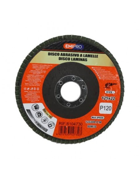 Disco abrasivo a lamelle Emi 125x22 mm grana P120 8104730