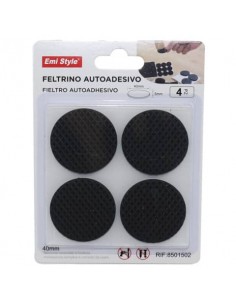 Feltrino adesivo tondo Emi Ø 40 mm - nero - conf. da 4 pezzi - 8501502
