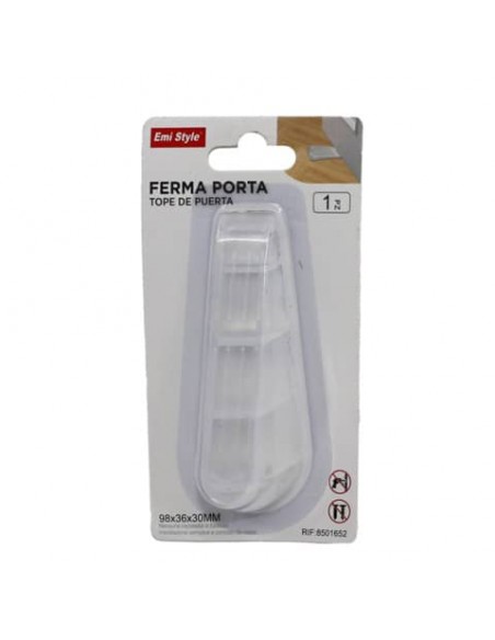 Fermaporta a cuneo Emi 98x30x H.36 mm - silicone trasparente - 8501652