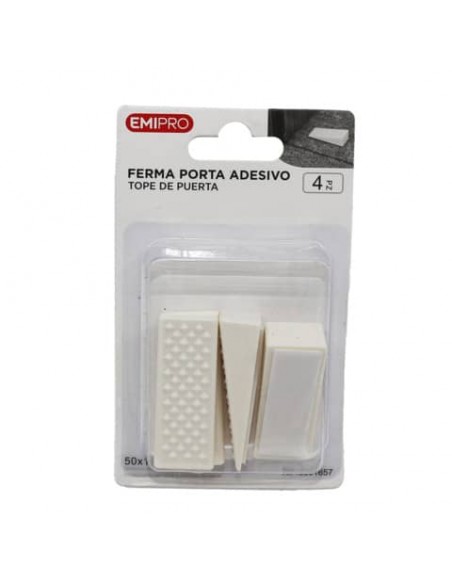 Fermaporta adesivo antiurto Emi - 50x18x13 mm - bianco - conf. 4 pezzi - 8501657