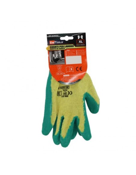 Guanti da giardinaggio in poliestere Emi - antitaglio - 10/XL - giallo/ verde - EN 388:2016 2121X - 8104324