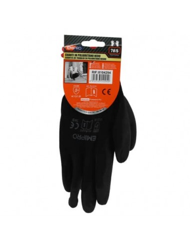 Guanti da lavoro in poliuretano Emi 7/S - nero - EN 388 4131X - 8104294