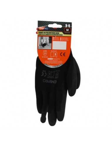 Guanti da lavoro in poliuretano Emi 8/M - nero - EN 388 4131X - 8104295