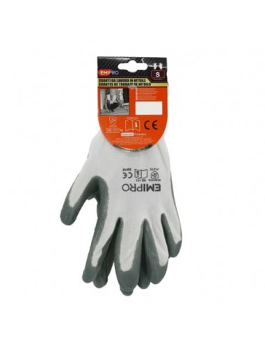 Guanti da lavoro in poliestere Emi 7/S - grigio - EN 388:2016 3121X - 8104306