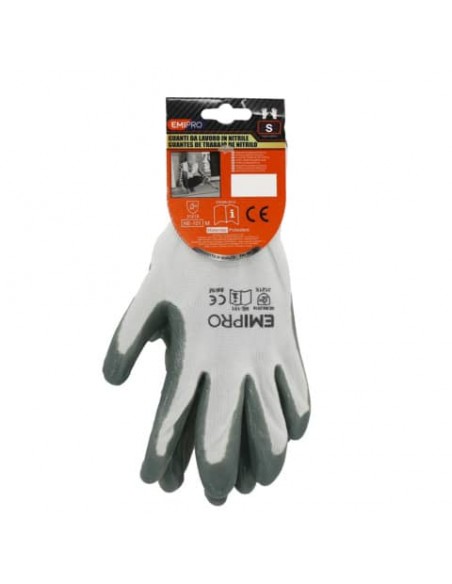 Guanti da lavoro in poliestere Emi 7/S - grigio - EN 388:2016 3121X - 8104306