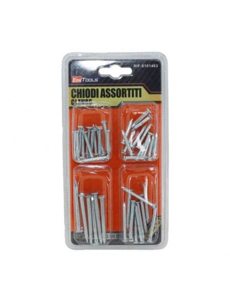 Kit chiodi legno a testa piatta Emi in 4 misure assortite - 25/32/38/50 mm - 8101463