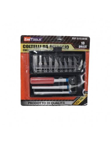 Kit coltelli da intaglio Emi per grafica - conf. da 13 pezzi - 8103856
