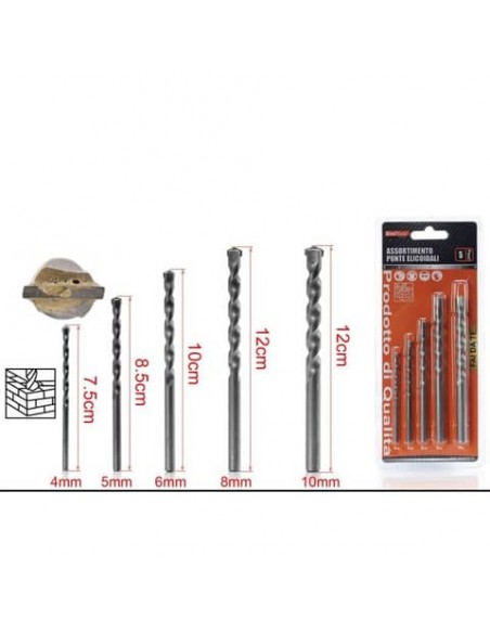 Kit punte Emi trapano per muro - conf. da 5 pezzi - 8100817