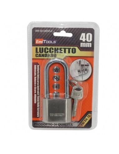 Lucchetto in acciaio Emi anello lungo 40x85 mm - 8100552