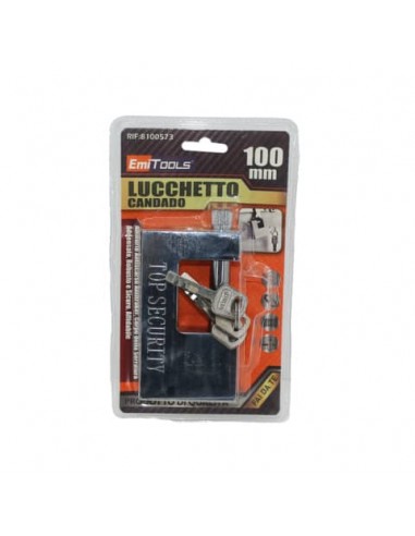 Lucchetto in acciaio di sicurezza Emi chiusura a pistone - 100x20x55 mm - 8100573