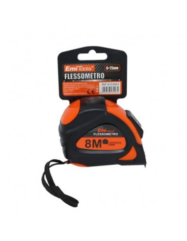 Metro flessibile Emi - 8m x 25 mm - arancione e nero - 8103903